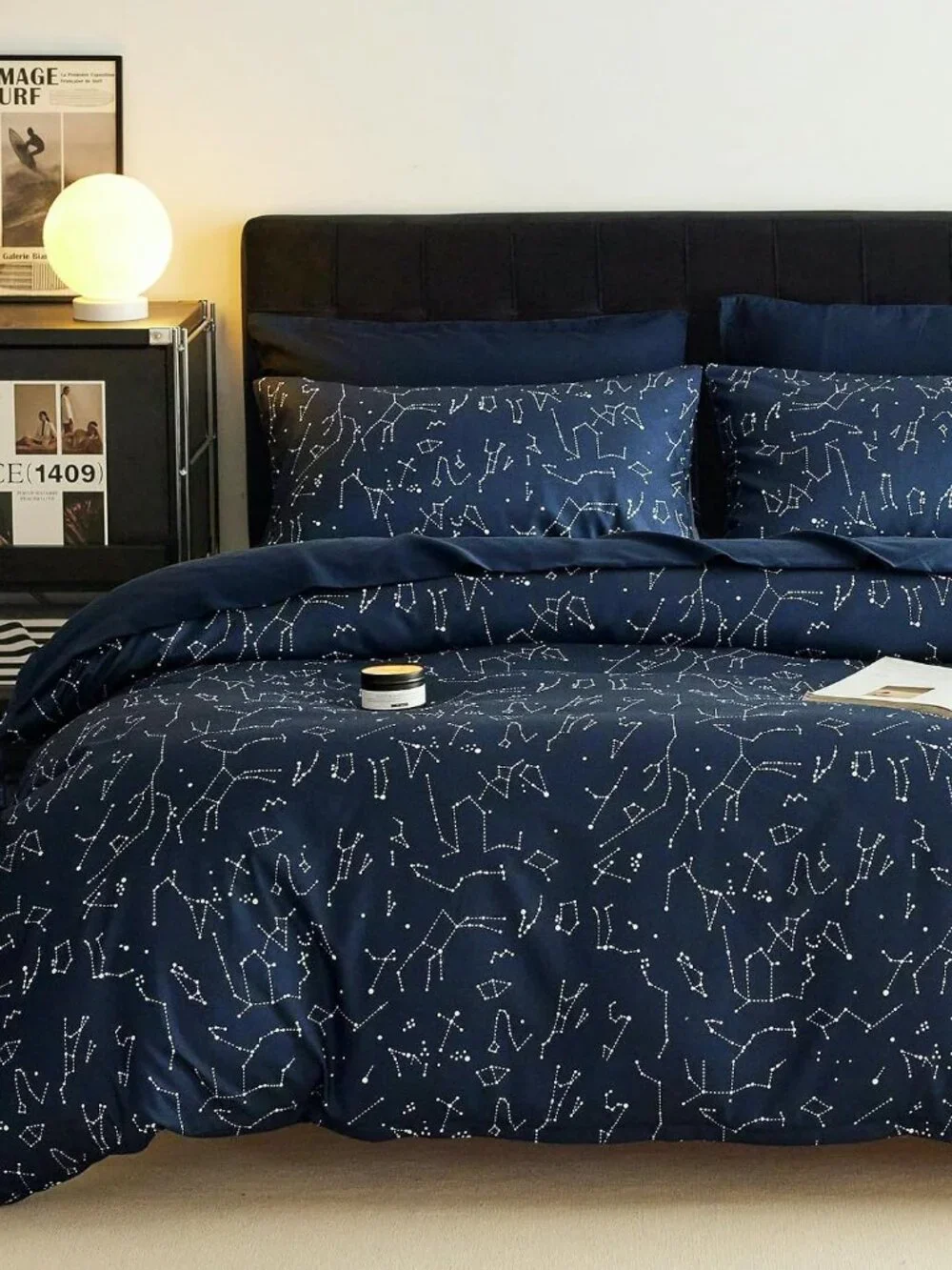 Constellation Comforter Set, Celestial Space Star Galaxy Astrology, Soft Lightwe